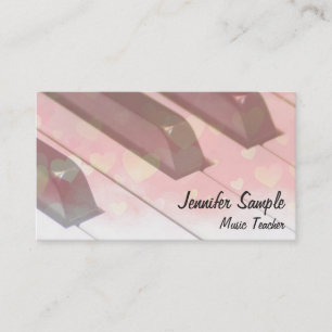 Music Teacher Professionell Elegant Piano Tangentb Visitkort
