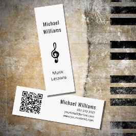 Music Teacher QR-kod Simble Treble Clef Mini Visitkort