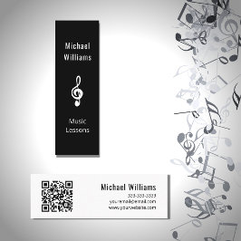 Music Teacher QR-kod Treble Clef Symbol Mini Visitkort