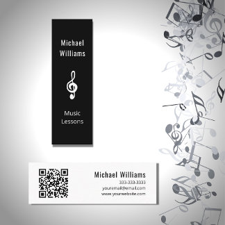 Music Teacher QR-kod Treble Clef Symbol Mini Visitkort