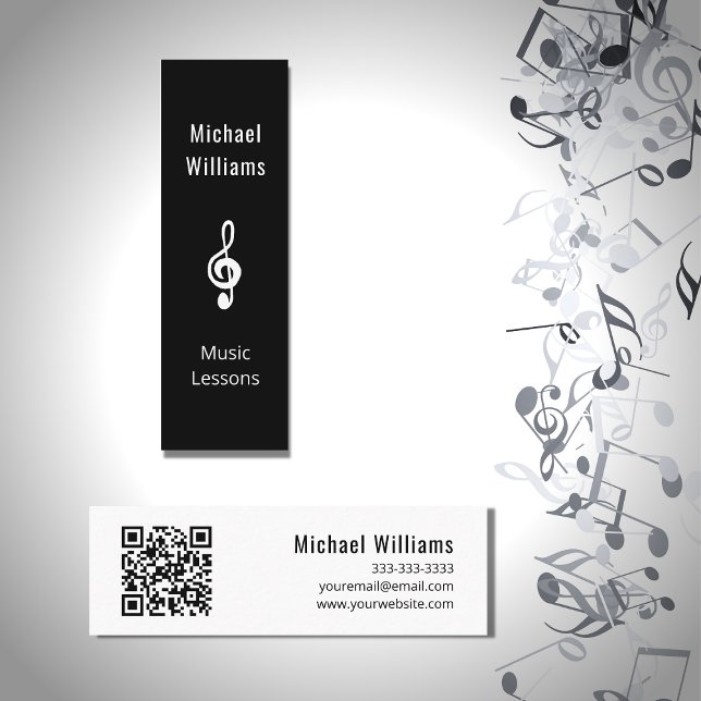 Music Teacher QR-kod Treble Clef Symbol Mini Visitkort (Skapare uppladdad)