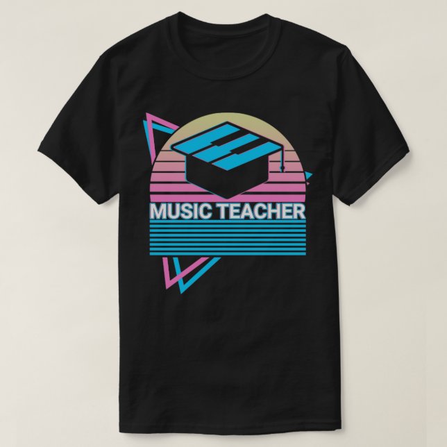 Music Teacher Retro Gift T Shirt (Design framsida)