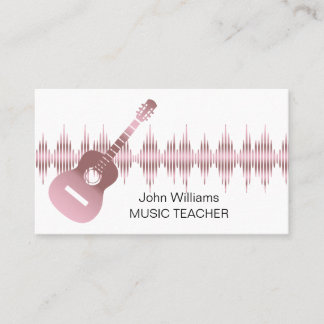 Music Teacher Ro Guld Guitar Musician Elegant Visitkort
