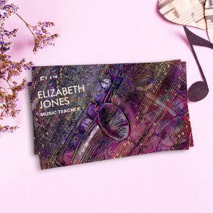 Music Teacher Saxophone Art Collage - blandade med Visitkort
