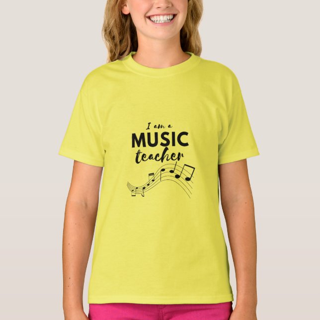 Music Teacher T-Shirt – Teach, Play, Repeat (Framsida)