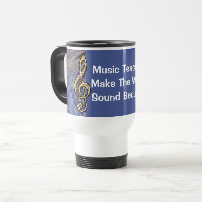 Music Teacher Tack Blue Spiral Swirl School Resemugg (Framsida vänster)
