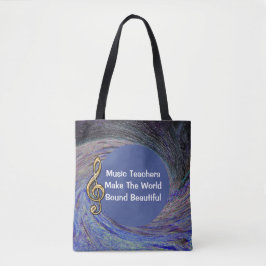 Music Teacher Tack Blue Spiral Swirl School Tygkasse