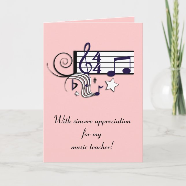 Music Teacher Tack Kort (Framsida)