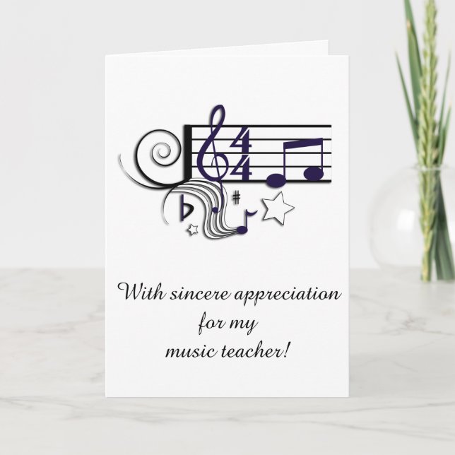 Music Teacher Tack Kort (Framsida)