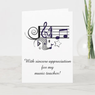 Music Teacher Tack Kort