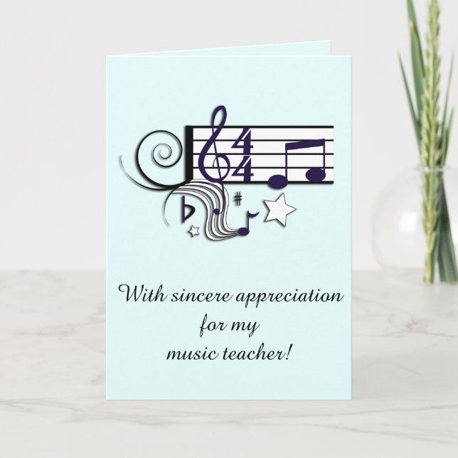 Music Teacher Tack Kort (Framsida)