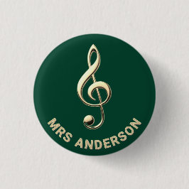 Music Teacher Treble Clef Green Personalized Name Knapp