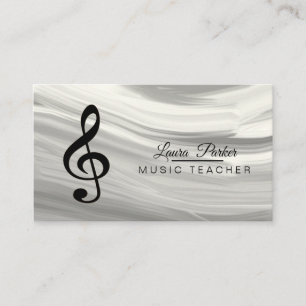 Music Teacher Treble Note Silver Ljud Vinkarare Visitkort