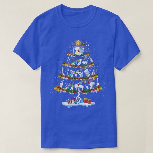 Music Teachers Musical Instrument Christmas Tree M T Shirt (Design framsida)