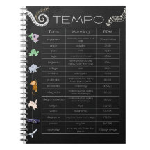 Music Tempo Chart spiral notebook