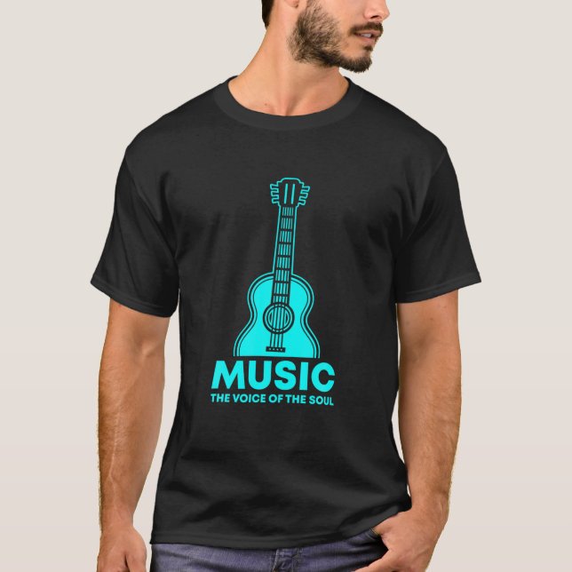 Music the voice of the Soul Guitar T Shirt (Framsida)