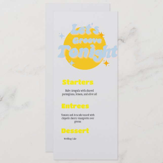 Music Theme Bröllop Menu Spara Datumet (Fram/baksida)