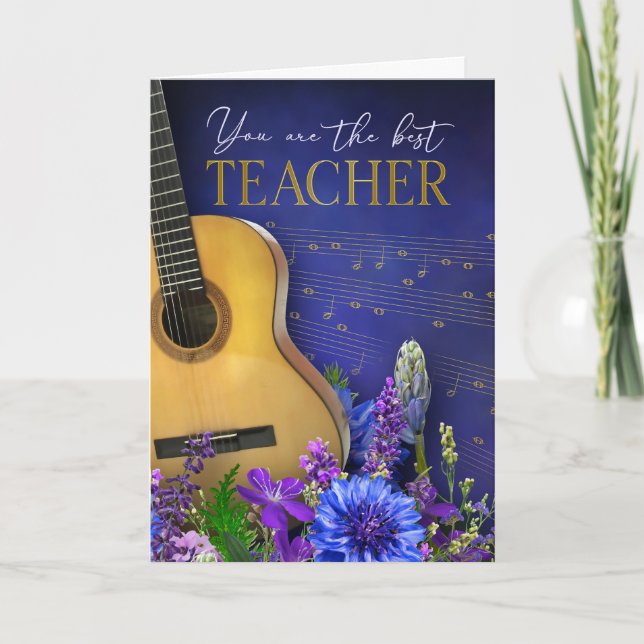 Music Theme Teacher Appreciation Card Kort (Framsida)