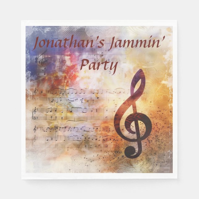 Music ThGodble Clef Jammin' Party Pappersservett (Framsidan)