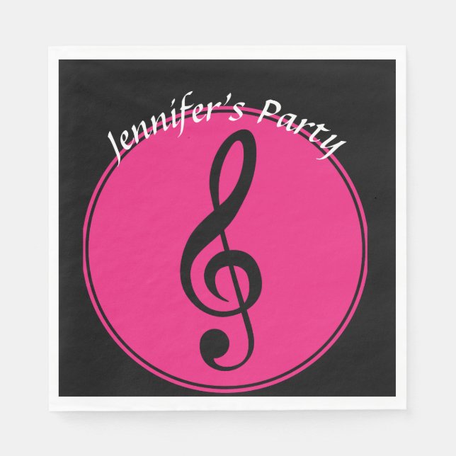 Music ThGodble Clef Party Pappersservett (Framsidan)