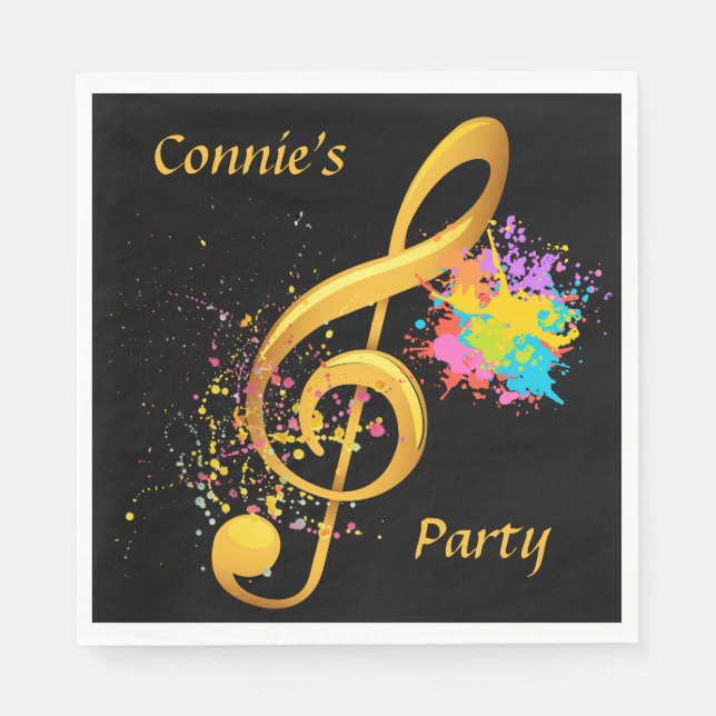 Music ThGodble Clef Party Pappersservett (Framsidan)