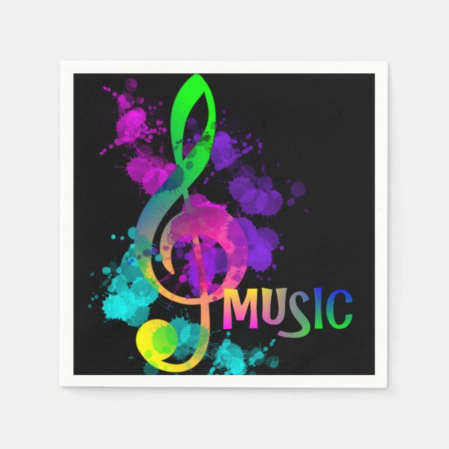 Music ThLED Rainbow Treble Clef Pappersservett (Framsidan)