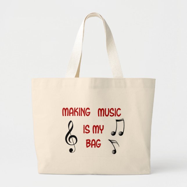 Music Tote Bag Jumbo Tygkasse (Framsidan)