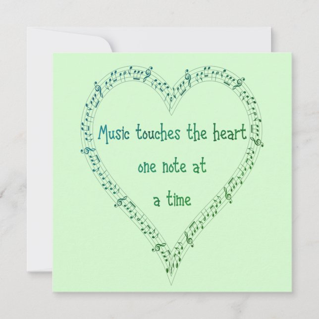Music Touches the Heart Inspirational Quote Kort (Framsida)
