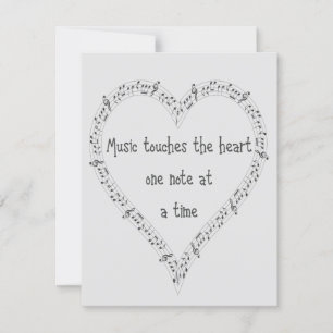 Music Touches the Heart Inspirational Quote Kort