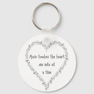 Music Touches the Heart Inspirational Quote Nyckelring