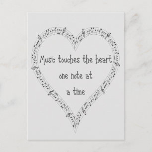 Music Touches the Heart Inspirational Quote Vykort