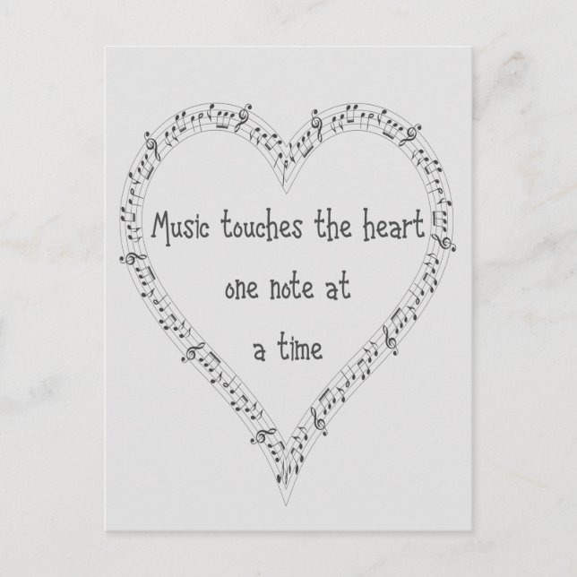 Music Touches the Heart Inspirational Quote Vykort (Framsida)