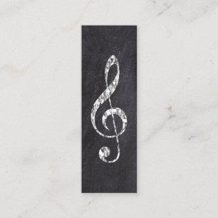 Music Treble Clef Chrome Personlig Mini Visitkort