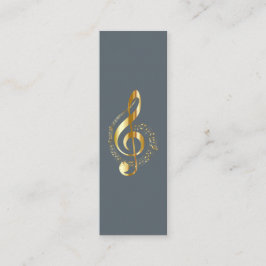 Music Treble Clef Chrome Personlig Mini Visitkort