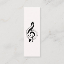 Music Treble Clef Chrome Personlig Mini Visitkort