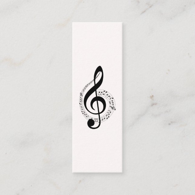 Music Treble Clef Chrome Personlig Mini Visitkort (Framsida)