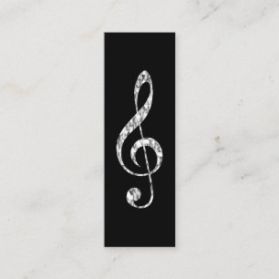 Music Treble Clef Chrome Personlig Mini Visitkort