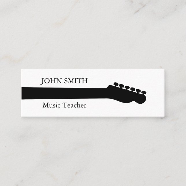Music Treble Clef Chrome Personlig Mini Visitkort (Framsida)