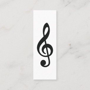 Music Treble Clef Chrome Personlig Mini Visitkort