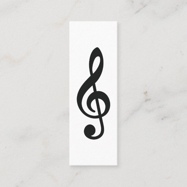 Music Treble Clef Chrome Personlig Mini Visitkort (Framsida)