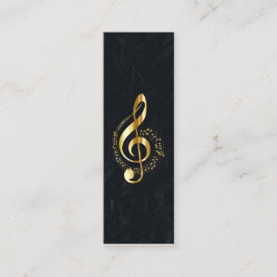 Music Treble Clef Chrome Personlig Mini Visitkort