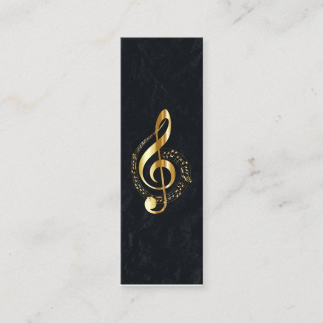 Music Treble Clef Chrome Personlig Mini Visitkort (Framsida)