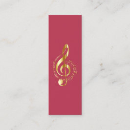Music Treble Clef Chrome Personlig Mini Visitkort