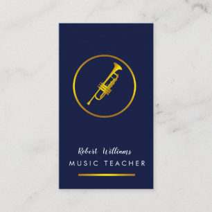 Music Trumpet Guld Instrument Bass Band Musician Visitkort