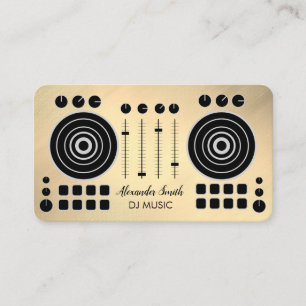 Music Turntable Black och Guld DJ Player Business Visitkort