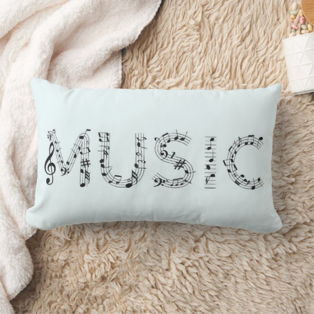 Music Typography Lumbar Throw Pillow Lumbarkudde (Filt)