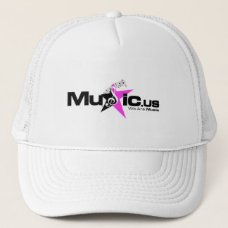 Music.us-hatt - svart rosa logotyp truckerkeps