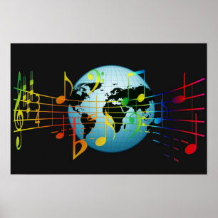 Music Värld runt Poster