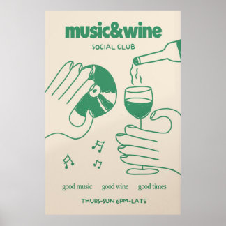 Music & Vin Social Klubb Poster