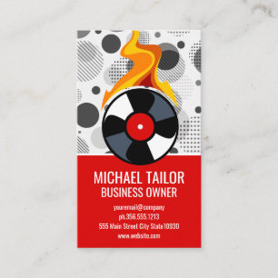 Music Vinyl Flame Visitkort